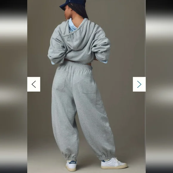 Anthropologie Zola Joggers Cozy Chic, Neutral Essential, Size L - Picture 2 of 5